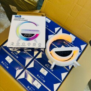 BT-3401 G-Shape RGB Bluetooth Speaker with 15W Fast Wireless Charger & LED Atmosphere Lamp