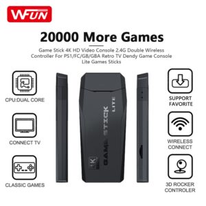 M8 Wireless Retro Game Stick 4K Ultra HD with 10,000+ Built-in Games