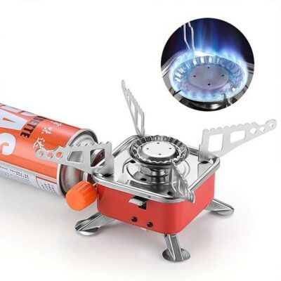 Portable Camping Stove for Travel Lightweight Backpack Butane Gas Burner, Compact Cooking Stove, Small Foldable Gas Stove for Hiking, Travel, Outdoor Cooking, and Camping