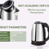 Stainless Steel Electric Kettle, 2.0 Litre Capacity, Multipurpose Water and Milk Boiler with Handle for Tea and Coffee Making