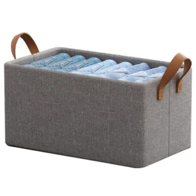 Foldable 66L Cloth Storage Bags | Pack oF 1 | Organizer Container | Foldable Metal Frame Basket with Clear Window, Carry Handles