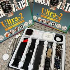 Ultra 2 Combo 15+1 BT Calling Sports Mode Fitness 10 Starps with Airpods Pro, Watch Glass, Rope for Airpods & Watch Cover for Men & Women Smartwatch Multicolour Straps