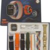 HK-15 ProMax Ultra 2 Smartwatch, 49mm AMOLED Display, Silver Edition with 7 Interchangeable Straps, Charging Cable