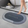 Quick-Dry Anti-Slip Bathroom Mat | Non-Slip Home Print Bathroom Mat | Water-Absorbing Rubber Doormat, for Home, Kitchen, Washroom, Office, Rectangular