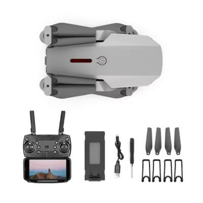 E88 Foldable Drone with 4K HD Dual Camera and 2 Rechargeable Batteries